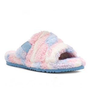 UGG Fluff You Cali Collage Stripes Slippers Women Size 9
